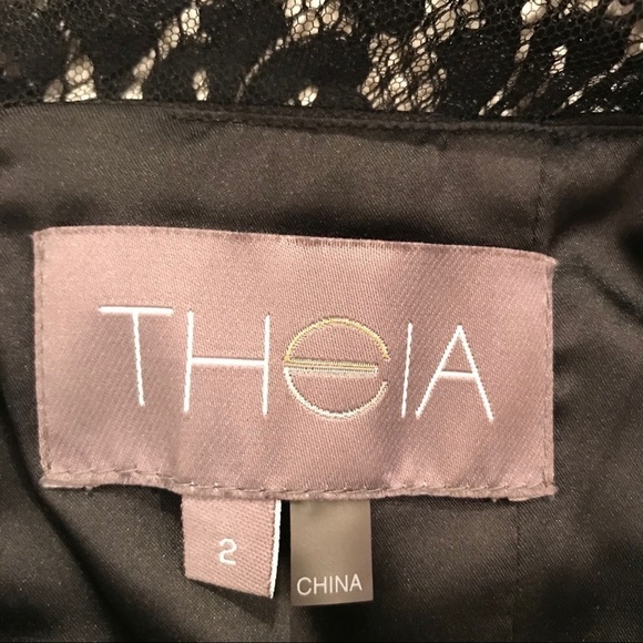 THEIA Lace Column Gown, Long/Full Length - Picture 3 of 8